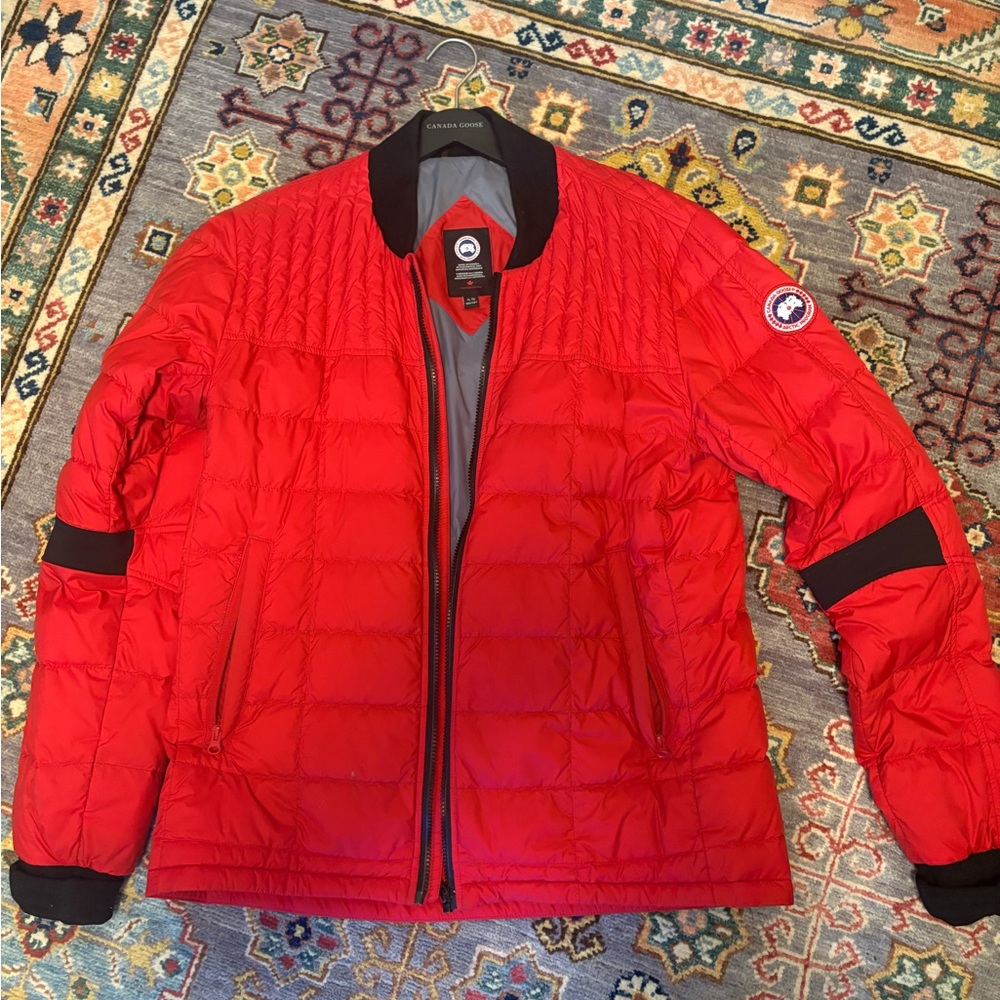 Canada Goose Red Jacket with Black Trim